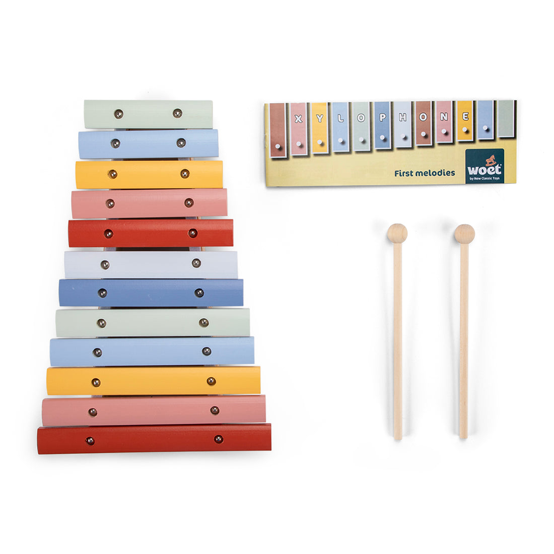 Wooden xylophone - 12 tones - pastel